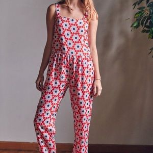 NWOT Dusen Dusen Rose Tile Jumpsuit